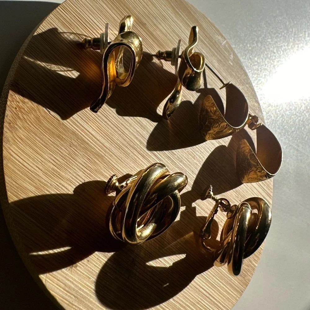 Elegant Gold-Tone Bundle Earrings Sets